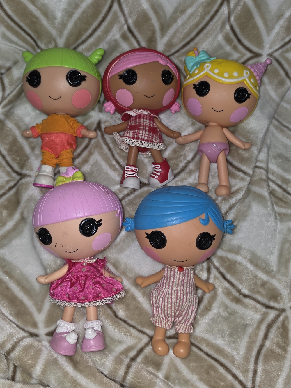 Lalaloopsy Mini Doll Lot of 5 MGA Mixed Characters Clothes Shoes TLC